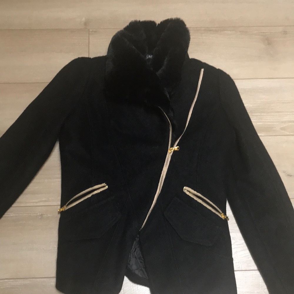 Adorable warm and cozy fur and wool blend jacket